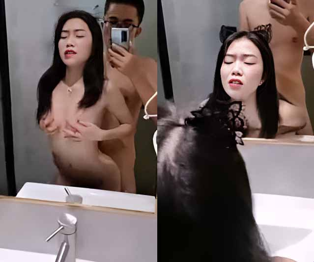 Vừa tắm xong đã bị anh bắt chổng mông doggy